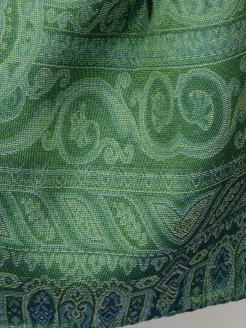 Flemmich Seidenschal 677 grün-blau, Paisleymuster gewebt