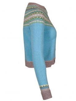Eribè Knitwear Alpine Short Cardigan, Strickjacke, seaholly, hellblau-bunt