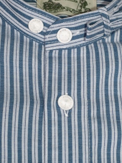 Arzberger Baumwollhemd, blau, gestreift, Stehkragen, Slim