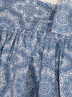 Hammerschmid Baumwollschürze blau, Paisleymuster, 89cm