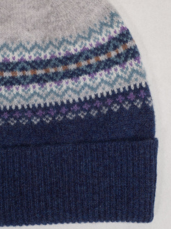 Eribè Knitwear Alpine Turnup Hat, Strickmütze, arctic, dunkelblau-grau