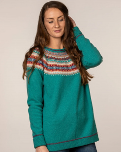 Eribè Knitwear Alpine Breeze Sweater, emerald, türkisblau, oversize