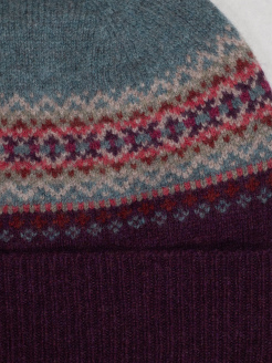 Eribè Knitwear Alpine Turnup Hat, Strickmütze, old rose, grau-blau