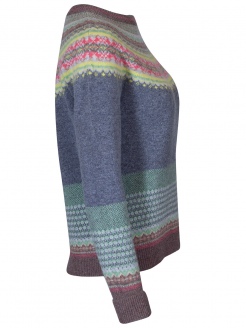Eribè Knitwear Sweater Alpin, Pullover, tearose, grau-bunt