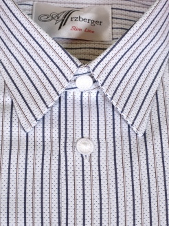 Arzberger Öko-Baumwollhemd, weiß-blau, gestreift, Pfoad, hochwertig