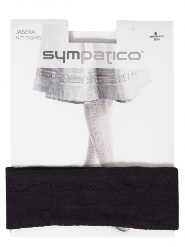 Lusana Damen-Strumpfhose schwarz, Netzstrumpfhose mit Ajourmuster