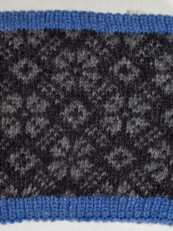 Huber Stirnband Jill blau mit grau, innen Fleece