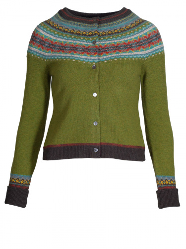 Eribè Knitwear Alpine Short Cardigan, Strickjacke, moss, grün-bunt