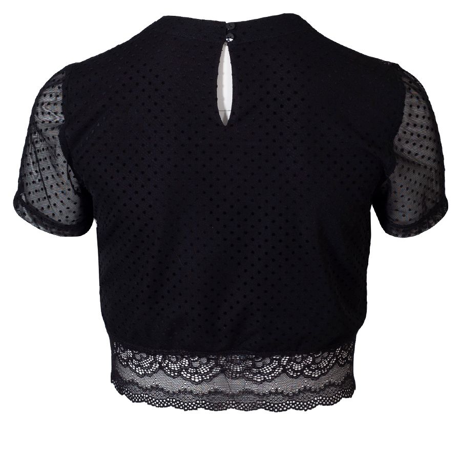 Dirndlbluse Hochgeschlossen Schwarz